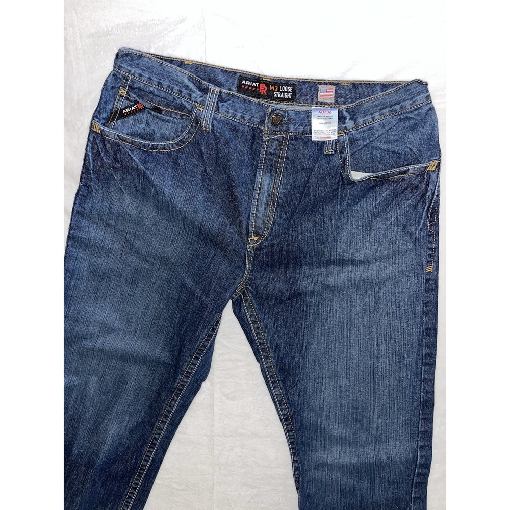 Ariat Men's FR‎ M3 Loose Straight CAT2 2112 Denim Jeans Size 40x36